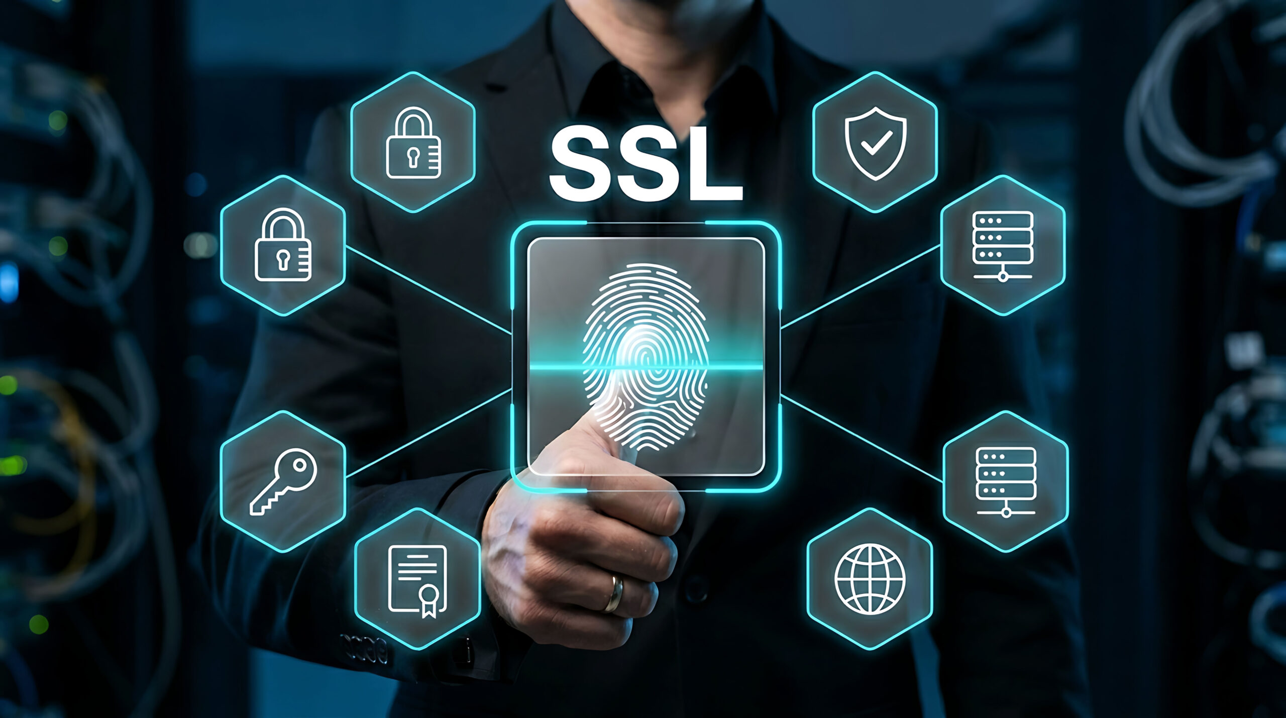Homme appuyant sur un écran pour la gesion totale de ses certifications SSL
